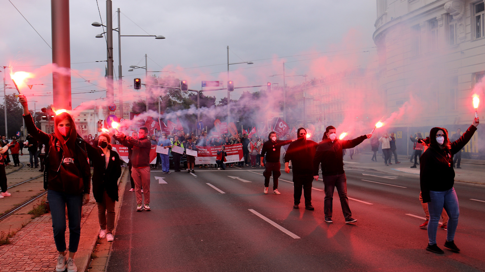 Demonstration Austria collective bargaining round